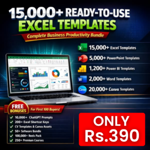 15,000+ READY TO USE EXCEL TEMPLATES BUNDLE